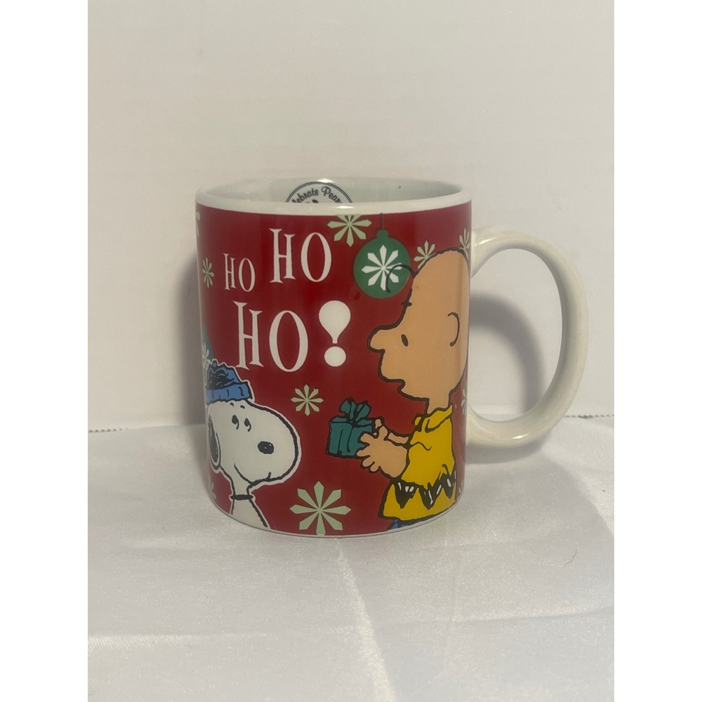 Peanuts Charlie Brown Snoopy Christmas Ho Ho Ho Mug Gibson USA‎ Dishwasher